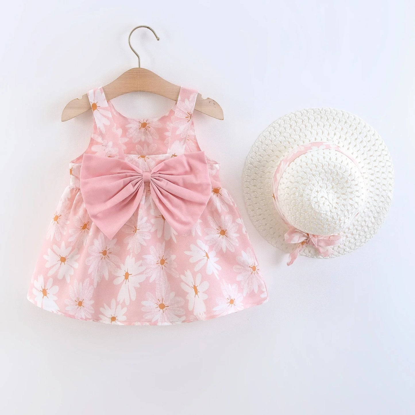 🎀 Summer Floral Princess Dress for Girls 0-3 Years 👗 – Sweet Everyday Dress with Bow | فستان صيفي مزخرف بالزهور للبنات من عمر 0-3 سنوات – فستان أميرة ناعم مع فيونكة