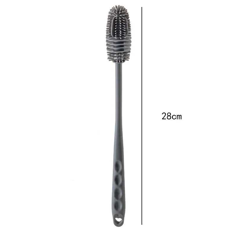 🧽 Silicone Bottle & Cup Cleaning Brush – Long Handle Scrubber for Kitchen & Glassware | فرشاة تنظيف السيليكون طويلة اليد – للأكواب والزجاجات وأدوات المطبخ