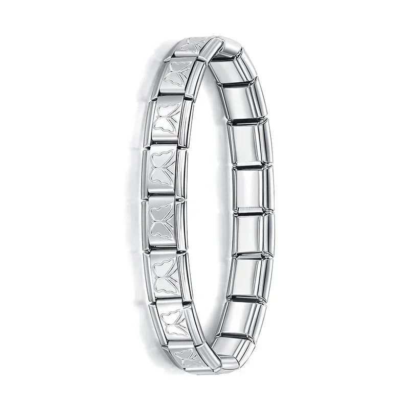 ✨ Hapiship Italian Elastic Charm Bracelet – 9mm Stainless Steel Fashion Bangle 🔷 سوار تشارم مرن إيطالي للنساء من هابي شيب – عرض 9 ملم ستانلس ستيل أنيق