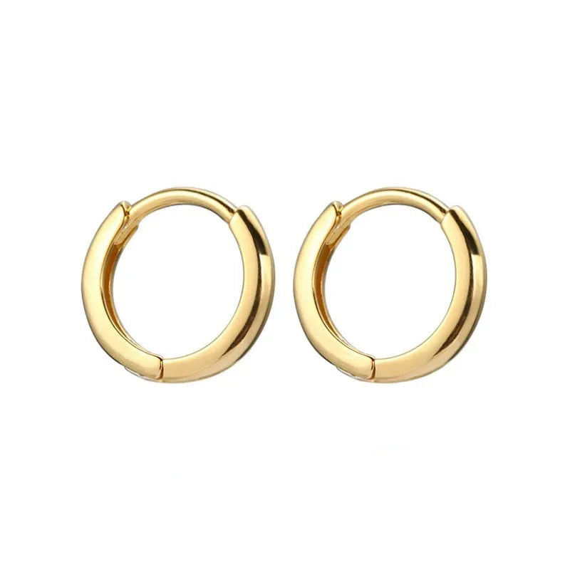 ✨ 2pcs Gold Color Tiny Hoop Earrings – Unisex Cartilage Piercing Jewelry 🔷 طقم حلقين ذهبيين صغيرين (قطعتان) – أقراط غضروف أنيقة للنساء والرجال