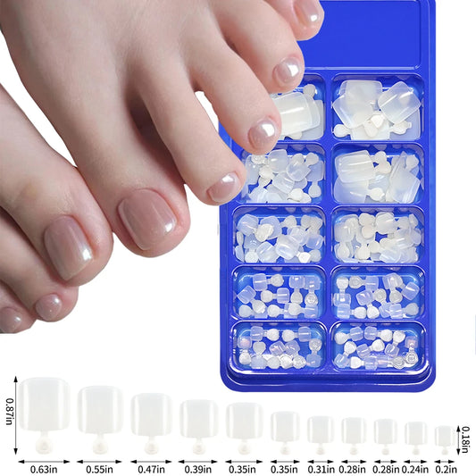 GlossyFit 144pcs Press-On Square Toenails – Full Coverage Glam in 4 Elegant Colors | غلام تو نيل – ١٤٤ ظفر صناعي قصير بتصميم مربع وألوان أنيقة