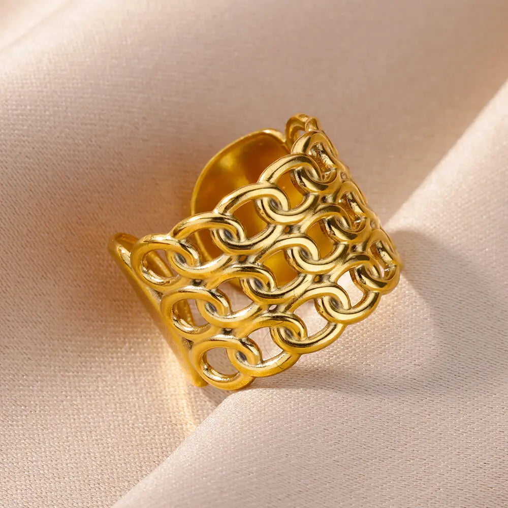 ✨ 316L Stainless Steel Gold Rings – Classic Wedding & Couple Jewelry 🔷 خواتم ستانلس ستيل 316L بلون ذهبي – تصميم فاخر وكلاسيكي للزفاف