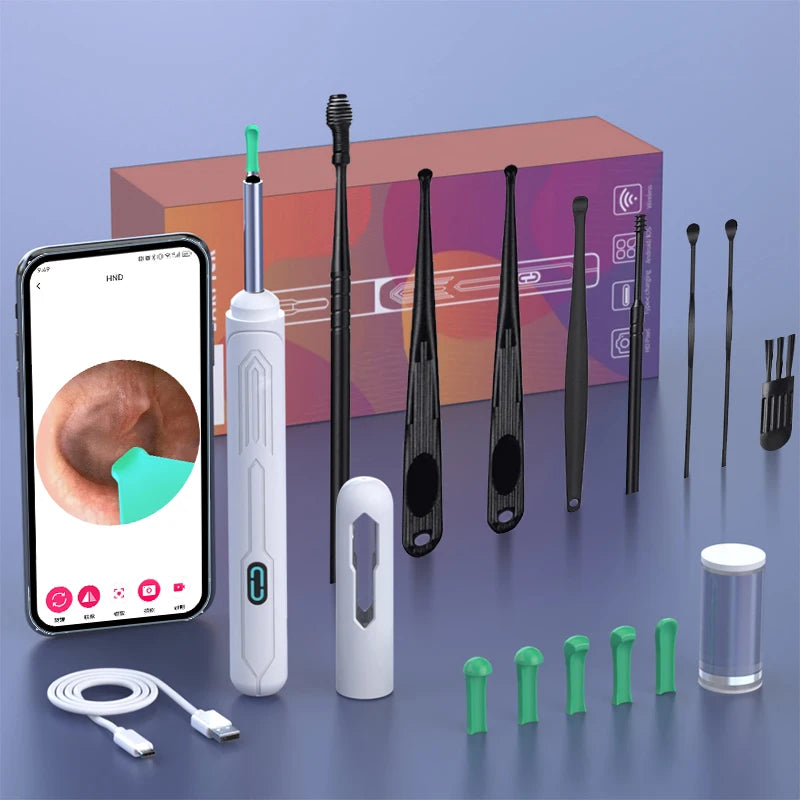 ✨ HD WiFi Ear Cleaner with Camera – 6 LED Lights, 3.6mm Lens, Photo & Video 🔷 جهاز تنظيف الأذن بكاميرا عالية الدقة و6 أضواء LED – عدسة 3.6 مم مع تصوير فيديو وصور