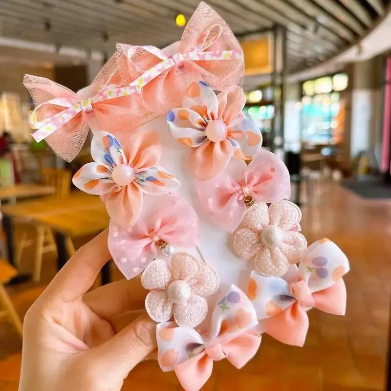 🎀 10Pcs Baby Girl Hair Clip Set – Cute Bows, Lace & Flower Hairpins | طقم 10 مشابك شعر للبنات – فيونكات، دانتيل، وزهور كيوت للأطفال والهدايا