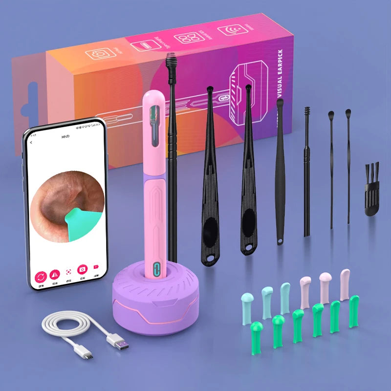 ✨ HD WiFi Ear Cleaner with Camera – 6 LED Lights, 3.6mm Lens, Photo & Video 🔷 جهاز تنظيف الأذن بكاميرا عالية الدقة و6 أضواء LED – عدسة 3.6 مم مع تصوير فيديو وصور