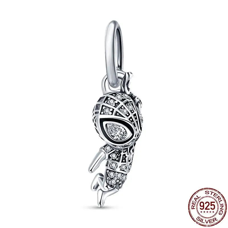 925 Sterling Silver Disney Bead Charm – Mickey, Minnie & Stitch DIY Bracelet Accessory | خرزة فضية أصلية 925 بتصميم ديزني – ميكي، ميني، وستيتش لسوار DIY نسائي أنيق