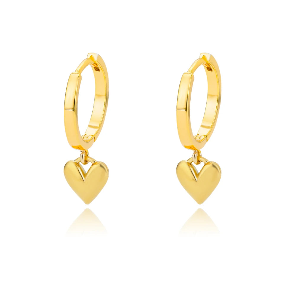 ✨ Hollow Zircon Heart Earrings – Gold Stainless Steel Wedding Jewelry 🔷 أقراط قلب مجوفة مرصعة بالزركون – ستانلس ستيل ذهبي فاخر للنساء والمناسبات