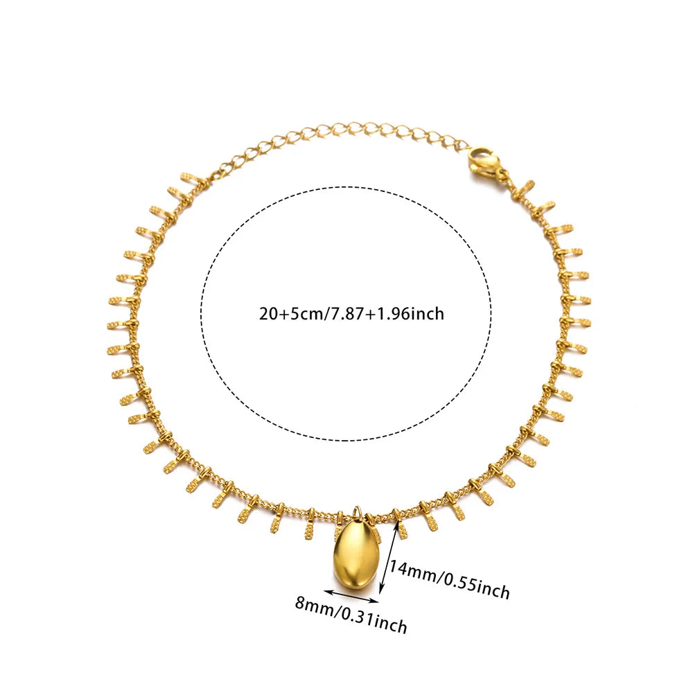 ✨ Ocean Animal Anklet – Gold Stainless Steel Beach Foot Jewelry 🔷 خلخال بسلسلة حيوانات البحر – ستانلس ستيل ذهبي لإطلالة صيفية أنيقة للنساء