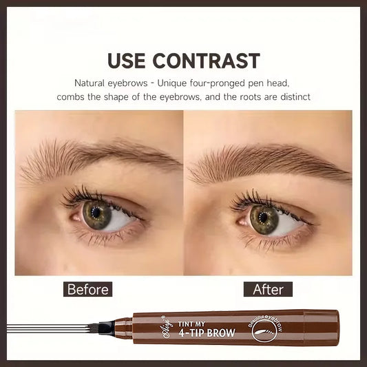 4-in-1 Waterproof Eyebrow Pencil – 5-Color Long-Lasting Liquid Brow Definer | قلم حواجب 4 في 1 مقاوم للماء – 5 ألوان طبيعية لتحديد ورسم الحواجب بثبات عالي