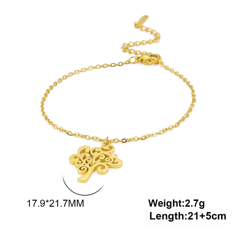✨ Gold Lotus Flower Anklet – Stainless Steel Foot Bracelet for Women 🔷 خلخال زهرة اللوتس بلون ذهبي – سلسلة كاحل من الستانلس ستيل للنساء