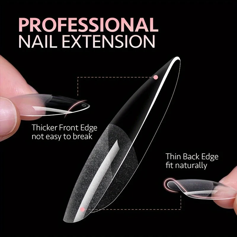 120-Piece Full Cover Press-On Nail Tips – Stiletto, Almond, Square & Coffin Shapes | طقم 120 طرف أظافر صناعية جاهزة – أشكال ستيلتو، لوزي، سكوير وكوفن للتجميل المنزلي